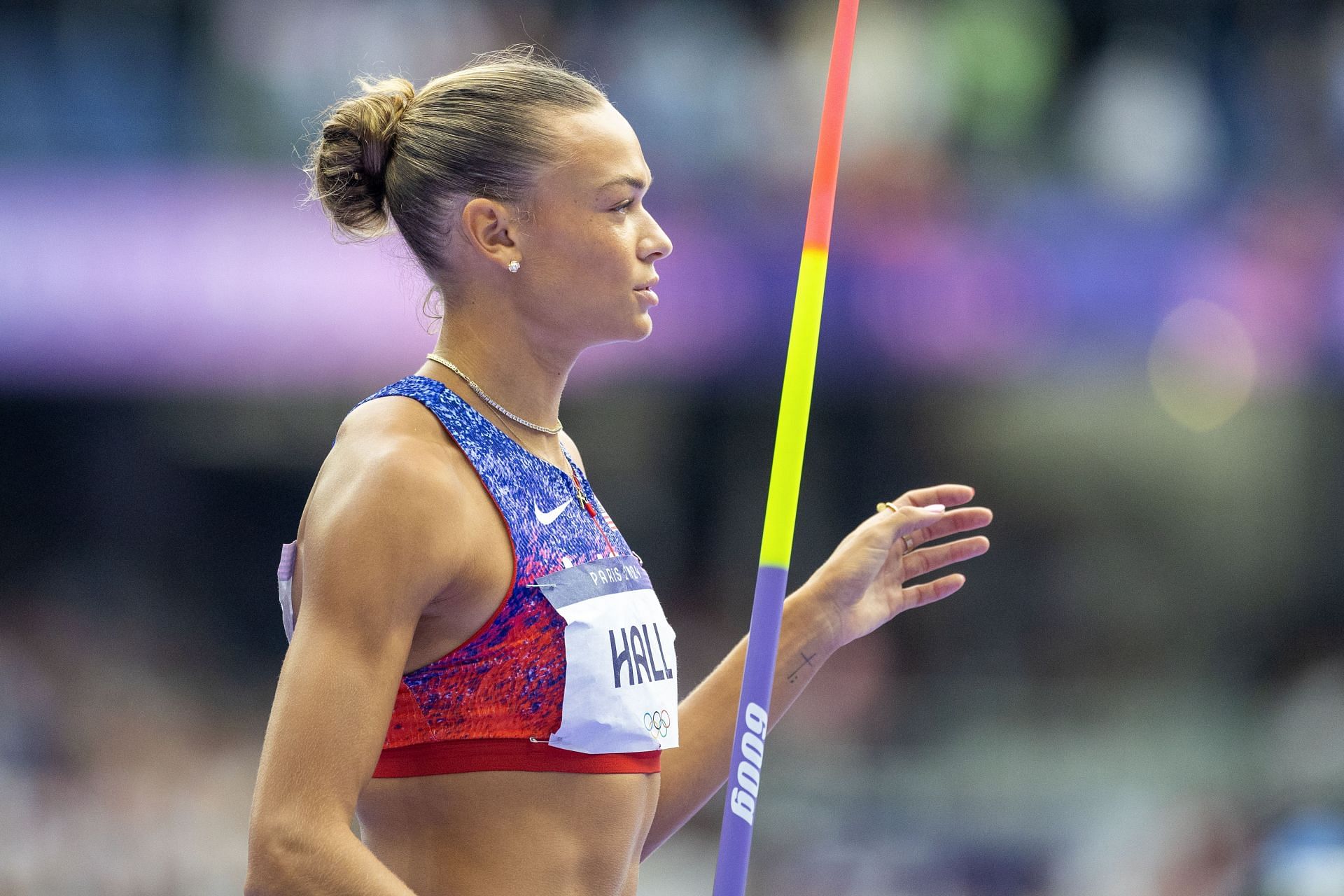 Anna Hall during the Paris 2024 Summer Olympic Games. (Photo via Getty Images)